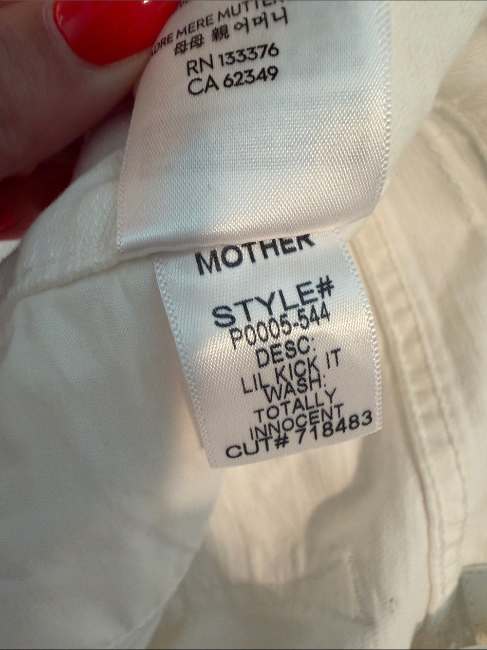 MOTHER SUPERIOR The Lil Kick It Jeans Totally Innocent White Size 29 NWOT - Picture 12 of 14